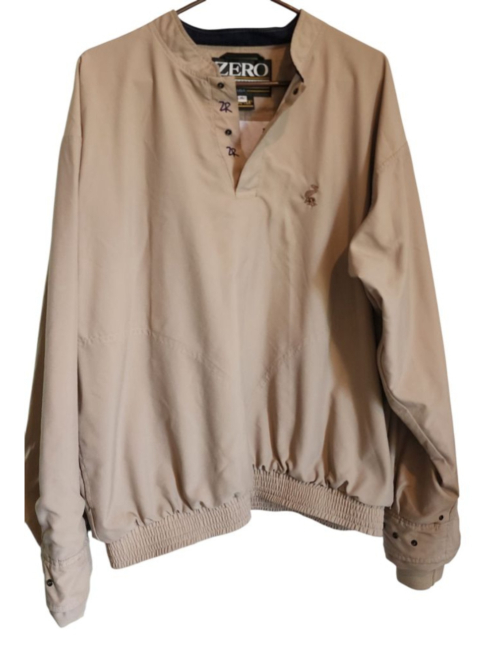 Zero Restriction Men's XL Golf Jacket Gore-Tex Pullover Windshirt Tan USA